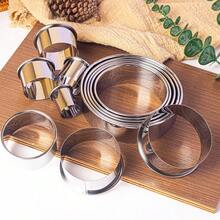 12pcs Round Cookie Cutter Set, Baking Cake Donut Mold, Stainless Steel Donut Cutting Rings Suitable For Baking Cake, Pastry, Sandwich, Mousse, Bread, Donut, Fondant Cookie Cutter - Silver - View 1