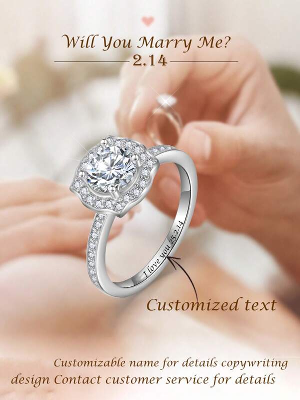 Customized Text Ring, Suitable For Women And Men, Daily Wear, Engagement Ring, Valentine's Day Gift, Personalized Jewelry Present For Her And Him
