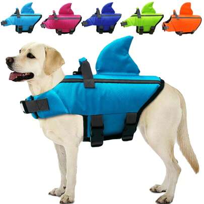 Colete salva-vidas para cães - Colete salva-vidas para cães, colete de natação, usado para passeios de barco, alta flutuabilidade, ajustável, colete salva-vidas refletivo para animais de estimação, adequado para cães pequenos e grandes