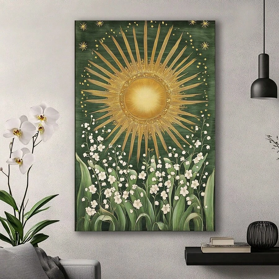 Framed 1pc Spring Wildflowers Wall Art Wildflowers Spring Print Posters Spring Sunshine Wildflowers Blooming Vintage Country Farmhouse Wall Decoration,Canvas Wall Art Poster Decor Pictures For Room Home Aesthetic Decoration,Suitable For Bedroom&LivingRoom,Dining Room,Kitchen,Office,Bathroom,Corridor,Cafe&Bar Wall Decorative - Framed - View 1