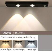 Đèn LED cảm biến chuyển động sạc lại được, tự dính, không dây, thích hợp cho tủ, kệ giày, lối vào, 3 lựa chọn màu sắc, thiết kế mắt mèo, đèn trang trí, sử dụng trong nhà và ngoài trời. Vật trang trí nhà cửa thiết yếu cho nhà bếp, phòng ngủ và tủ quần áo. - ánh sáng ba màu - Xem 17