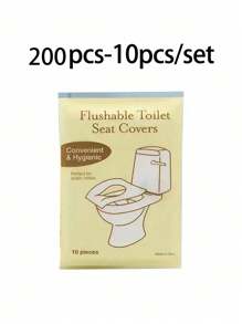 20/30/40/50/60/70/80/90/100 Pieces,10pcs/Pack Disposable Toilet Seat Covers, Water-Soluble Portable Toilet Seat Covers, Portable Travel And Business Toilet Cushions, Toilet Covers, Essential Accessories For Airplane Travel, Camping, Bathroom Accessories, Bathroom Supplies