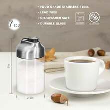 Glass Sugar Dispenser With Pour Spout, Weighted Pourer, Coffee Bar Accessories For Coffee, Tea And Baking - 1 - View 3