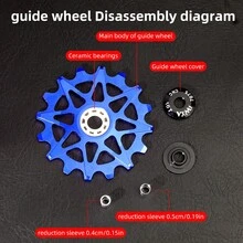 10T/12T/14T/16T Aluminum Alloy Positive/Negative Tooth Ceramic Bearing Derailleur Pulley Wheel For Mountain/Road Bike - Multicolor - View 4