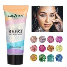 6色闪光凝胶-闪亮液体眼影，持久美人鱼闪光身体亮片凝胶，持久彩色闪光全息化妆粉，适用于面部，头发，眼睛，嘴唇，指甲-非常适合节日，派对，圣诞节，舞台和俱乐部！面部身体彩绘高光膜提亮凝胶身体彩绘颜料舞台妆节日派对，亮片凝胶凝胶凝胶，身体面部化妆闪粉，音乐节夸张舞台妆 - 彩色 - 查看 7