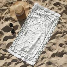 1pc 29″X58″ 31″X71″ Custom Bachelorette Beach Towel Personalized Camp Bachelorette Party Pool Towel Custom Bridal Party Gifts Camping Bachelorette Lake Theme - 白色 - 查看 4