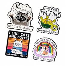4pcs/Set Enamel Pin Lapel Pins Badges On Backpack Women's Brooch Clothes Gift Jewelry Fashion Accessories