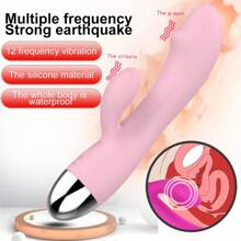 2 In 1 Rabbit Vibrator,Female Clitoral G Spot Stimulator,Vaginal Dildo Vibrator,Adult Sex Toys For Women Couple,12 Vibration Modes