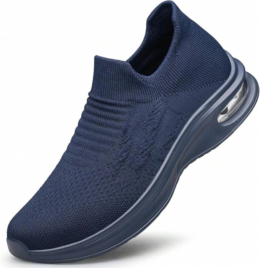 Mens Walking Shoes Slip On Lightweight Running Shoes Workout Athletic Tennis Shoes Gym Sneakers-2025 - 藏蓝色 - 查看 1
