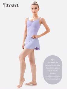 DonsGirl 1 Piece Women's Ballet Leotard With Double Straps - Corset Back & Cross Tie Design, Tight-Fitting For Dance/Gymnastics/Yoga, Performance Costume - 紫羅蘭色 - 查看 10