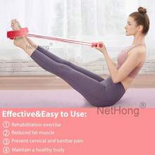 NetHong Elastic Fitness Sport Tension Rope Puller Pedal Abdominal Exercise Equipment - Pink - View 4