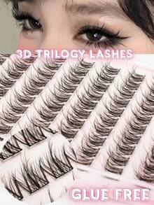 100 CHIẾC Lông mi giả CC Curl 3D Trilogy trông tự nhiên - Không cần keo dán, Nhẹ nhàng khi đeo hàng ngày, Có thể tái sử dụng, Dễ dàng sử dụng trong 3 giây, Tự dính Không cần keo dán Lông mi giả - Mi giả dán tức thì trong 3 giây, Có thể tái sử dụng với độ giữ nếp chắc chắn, Không cần keo dán lộn xộn Cụm lông mi, Cụm lông mi, Lông mi riêng lẻ, Lông mi, Lông mi giả - CC - Xem 2