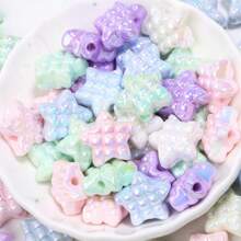 20 Pcs Colorful Acrylic Beads, Heart Star Spacer Beads, Suitable For Bracelet, Necklace Making, Earring Pendants, Jewelry DIY Accessories