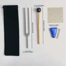 1 个音叉，标准 A，512Hz/256Hz，物理实验工具，声学教学音叉，432Hz 共振，声音治疗仪器，缓解压力，放松，消磁，正念冥想设备 - 銀色 - 查看 7