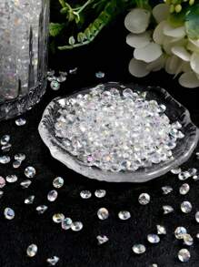 10.000 stuks gouden acryl diamanten confetti, sprankelende diamanten confetti voor feestdecoratie, bruiloften, verjaardagen, afstuderen, lente- en zomerdecoratie voor op tafel, decoratie voor bruiloften, tafeldecoratie, doe-het-zelf accessoires, vaasvuller, foto-rekwisieten, aquariumvuller