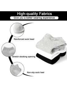 30 Pares/20 Pares/12 Pares/10 Pares/1 Par Meias Sólidas Versáteis Preto, Branco e Cinza Unissex, Design Minimalista e Simples para Uso Diário