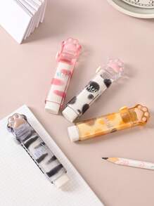 1 Pc Cat's Paw Shaped Eraser, Creative Push-Pull Design Style, Eraser That Uses Pencil To Answer Questions In Textbooks, Homework Writing Errors And Exam Answer Errors, Fashionable And Portable School Supplies, A Must-Have For Back-To-School Season. School Supplies,Back To School