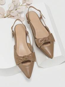 Sandali da donna di moda, comodi, nuovi, con fiocco alla caviglia, punta affusolata, suola morbida, casual e piatti