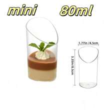 50 Stücke transparente quadratische und runde kreative Boxen, Mousse-Becher, Dessertständer, Vorspeisen. Kunststoff-Dessertbecher für Hochzeiten, wiederverwendbare dicke Mousse-Becher für Partys, Geburtstage, Schulanfang, Abschluss, Weihnachten