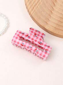 1 pieza Accesorio de cabello retro estilo floral grande de tipo "grab" para niñas, pinza de pelo con frutas, pasador de cabello, pasador de cabello lindo