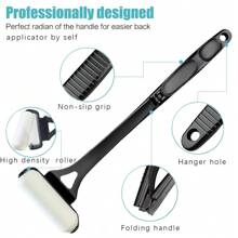 1pc Folding Back Lotion Applicator, 18.31 Inch Long Handle, Sunscreen Moisturizer Body Massager Roller, Detachable Travel Friendly, 2025 New Design