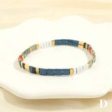 1pc Bohemian Style Colorful Glass Bead Bracelet, Perfect Gift For Men And Women