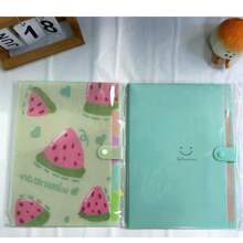 2 Packs Expanding File Folders With 5 Pockets 16 Labels, School Home Office Must Have, 4 Summer Fruits Patterns Optional