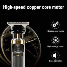 Professional Cordless Hair Clipper For Men - Retro T-Blade Trimmer, Metal Body With LCD Display, Precision Zero Gap Cutting, Rechargeable Haircutting Kit With 4 Guide Combs, USB Rechargeable - Ideal For Barber Shop And Home Use