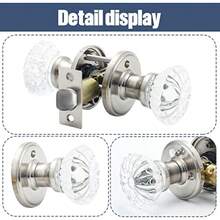 Glass Door Knobs Interior With Lock, Satin Nickel Door Handles, Crystal Door Knobs With Lock(Satin Nickel, Privacy) - None - View 2