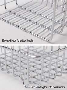 1pc Iron Square Desktop Storage Organizer Basket, Available In Multiple Sizes, For Kitchen Fruit & Vegetable, Makeup Cosmetics, Coffee Capsules, Office Supplies, Back To School Student Gift - Multicolor - View 8