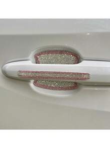 4pcs/8pcs-Car Door Edge Trim Crystal Rhinestones Protector, Creative Personalized Rearview Mirror Anti-Scratch, Door Handle Bumper Guard Decal Car Accessories Car Accessories For Women