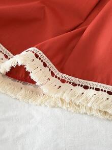 2 件套年轻女孩休闲条纹背心和长裤套装，夏季 - 紅色 - 查看 4