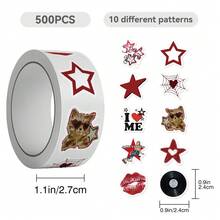 500 张市中心卡通乙烯基贴花贴纸，可重复使用，耐用且适用于光滑表面