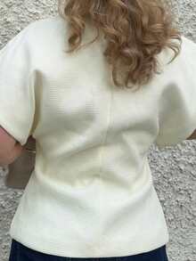 Jeta Ari Elegant White Blouse With Butterfly Brooch - White - View 9