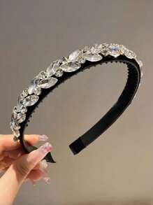 1 件时尚铆钉几何发带，优雅叶子设计发夹，适合女孩，日常防滑发饰，适合所有季节，发带，发箍，发饰 - 彩色 - 查看 4