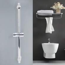 OUKANING Shower Riser Slider Rail Bar Set Stainless Steel+ Holder Adjustable Kit Shower - 1 - View 3