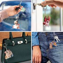 Personalized Photo Keychains, Dog Dad Gifts, Custom Acrylic Charms, Dog Keychains, Pet Photos, Logo Printed Keychains, Family Photo Keychains,Christmas Gifts - Multicolor - View 3