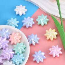 5 piezas de cuentas acrílicas multicolor de 29mm, con forma de flor espiral, para manualidades DIY de joyería, pulsera