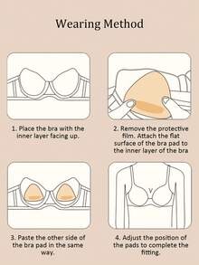 1 Paar doppelseitige selbstklebende BH Pads, Brustkissen selbstklebend, wiederverwendbare Polster, BH Bikini unsichtbare verstärkte Brustpolster wasserfest zum Schwimmen