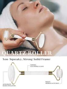 面部美容按摩工具套装，包含滚轮、按摩板、背部刮痧板，粉色和白色可选 - 彩色 - 查看 3