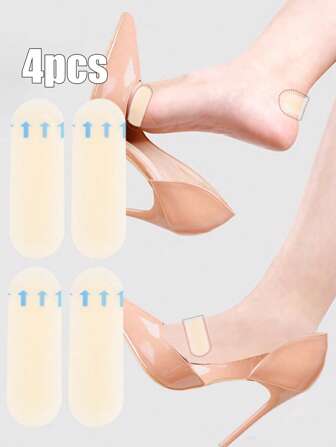 4 pièces Coussinets talonniers, anti-friction, coussinets de talons de chaussures pour chaussures et talons hauts, protecteurs de talons anti-frottement