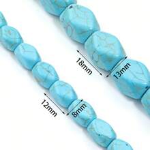 1 peça de contas de turquesa em formato de cubo natural, opções de vários estilos, jeans vintage azul e branco, acessórios para fazer joias artesanais, adequadas para pulseira, colar, pingente, decoração