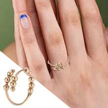 Bague anti-anxiété Bague perles Bagues pour femmes hommes Bague en acier inoxydable Spinner Spiral Simulé Librement Anti Stress Bague Fidget Cadeaux de fête Bijoux
