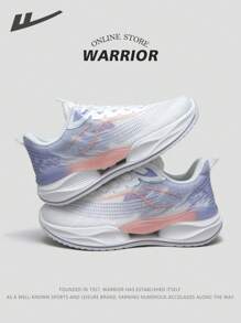 WARRIOR Zapatillas de correr de mujer de la nueva serie Warrior 2025, de corte bajo con cordones frontales, color morado, suela deportiva ligera, Top de malla transpirable, apropiadas para correr al aire libre, fitness, campus, ir y venir.