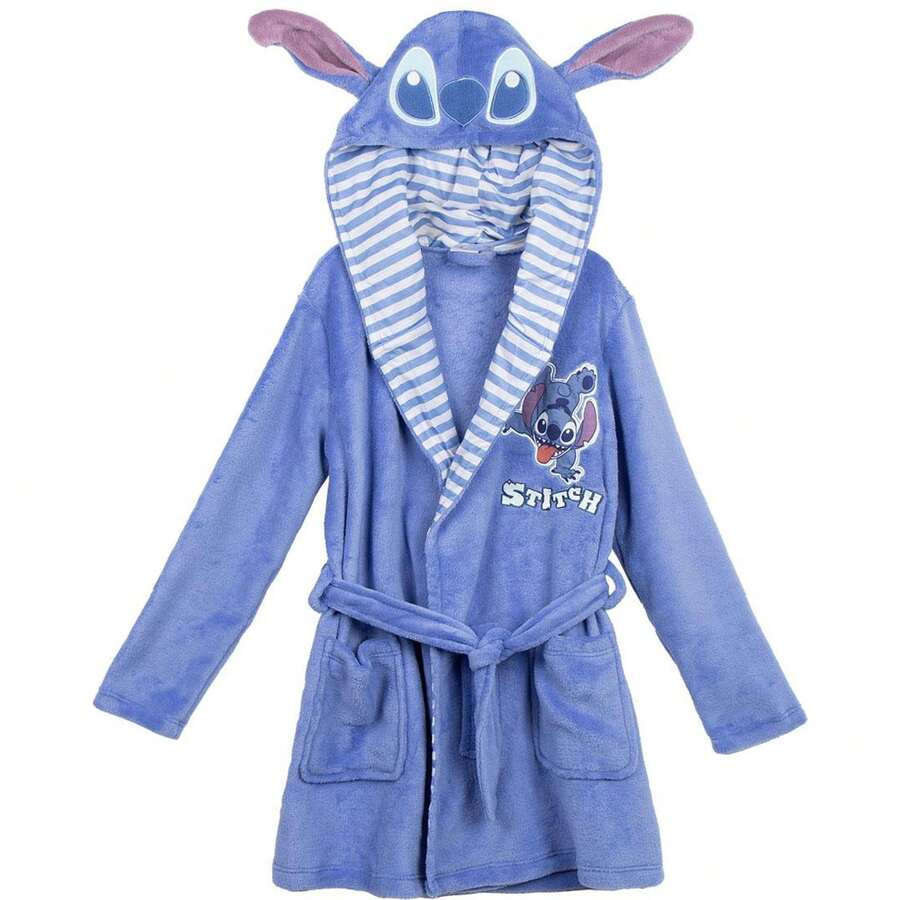 Lilo Y Stitch رداء حمام ستيتش للأولاد والبنات - رداء حمام شتوي ناعم ودافئ للأطفال - ملابس نوم بغطاء للرأس مع حزام قابل للتعديل، بتصميم أصلي وممتع، مثالي للمنزل أو بعد الاستحمام ⚫ شحن مجاني ✅ التوصيل خلال 24/48 ساعة إلى إسبانيا (شبه الجزيرة) - الأزرق - مشاهدة 1
