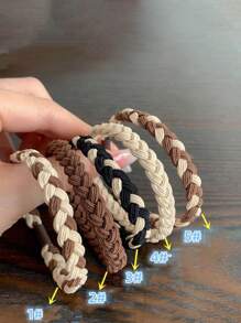 Elásticos de Cabelo Extras Grossos e Largos, Elásticos de Cabelo Elásticos: Largos, Macios, Cordas de Cabelo Elásticas - Suportes de Rabo de Cavalo de Alta Elasticidade com Aderência Antiderrapante, Macios e Confortáveis - Faixas de Cabelo Marrons Básicas para Todos os Penteados, Acessórios de Cabelo Femininos, Elásticos de Cabelo, Outono