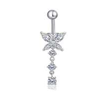1 pieza Piercing para el ombligo con diseño simple de cabeza de gato/corazón, estilo mariposa de clip, sin necesidad de perforación, variedad de estilos