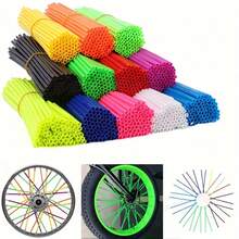 72pcs Universal 24cm/9.4" Motorcycle Wheel Spoke Skins Cover Kits, Rim Wrap For MX Dirt Bike, Off-Road Motorcycle, Multi Colors Available - Multicolor - View 3