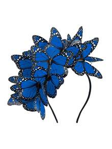 1 件蝴蝶头饰帽帝王蝶头饰皇冠茶会服装头饰万圣节服装 - 彩色 - 查看 13