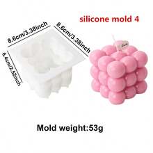 1 PIEZA Molde de silicona pequeño con 1 orificio/3 orificios para bricolaje, artesanía de velas aromáticas, difusor de aroma para coche, yeso - Blanco - Ver 5